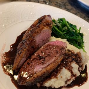 Seared Duck Breast with Red Wine Reduction