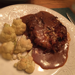 Pork Chops With Caramelized Onions And Smoked Gouda
